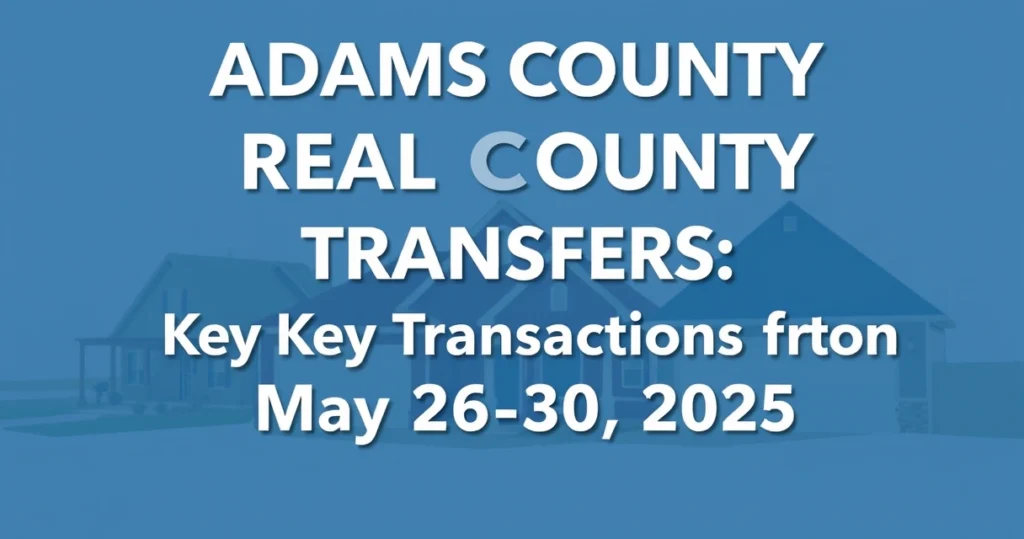 Adams County Real Estate Transfers: Key Transactions from May 26-30, 2025 3 Adams County Real Estate Transfers: Key Transactions from May 26-30, 2025